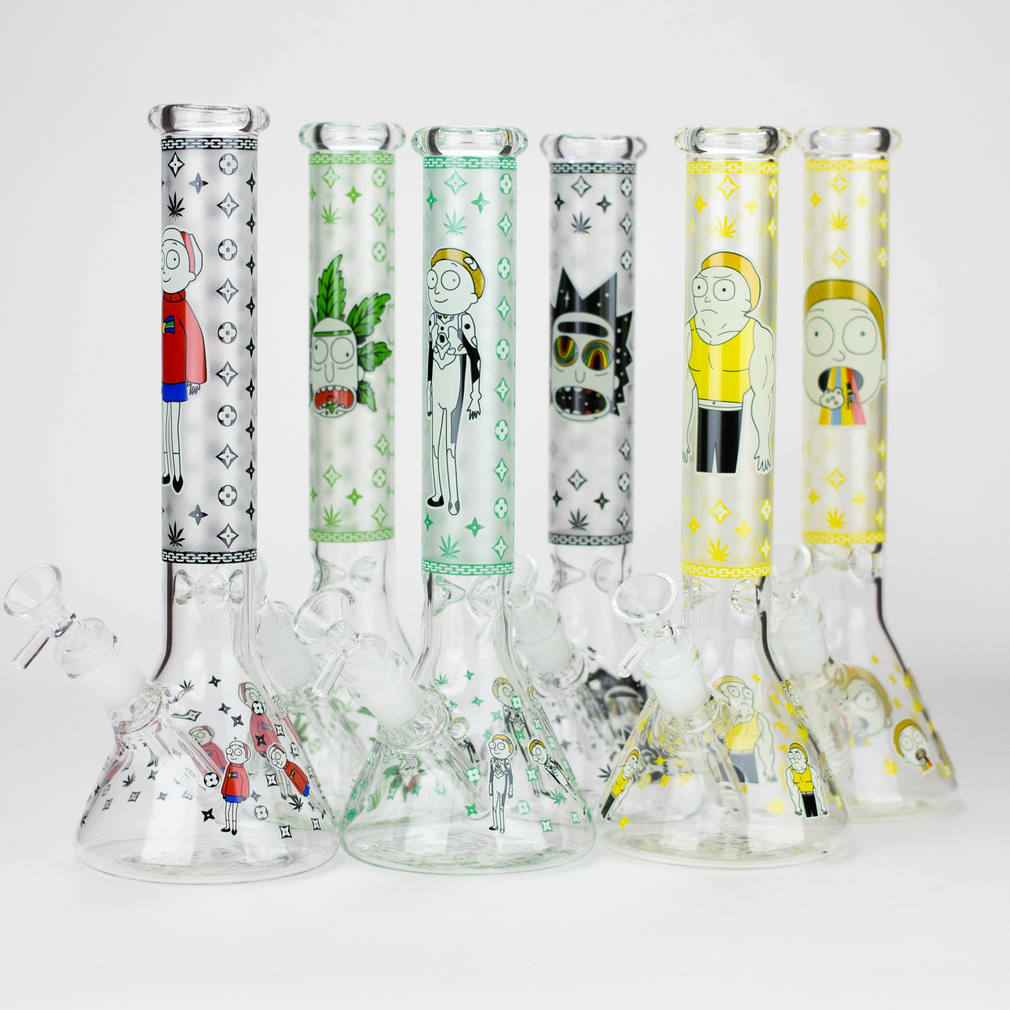 12" Cartoon glass water bong-Glow in the dark [GBT21004]