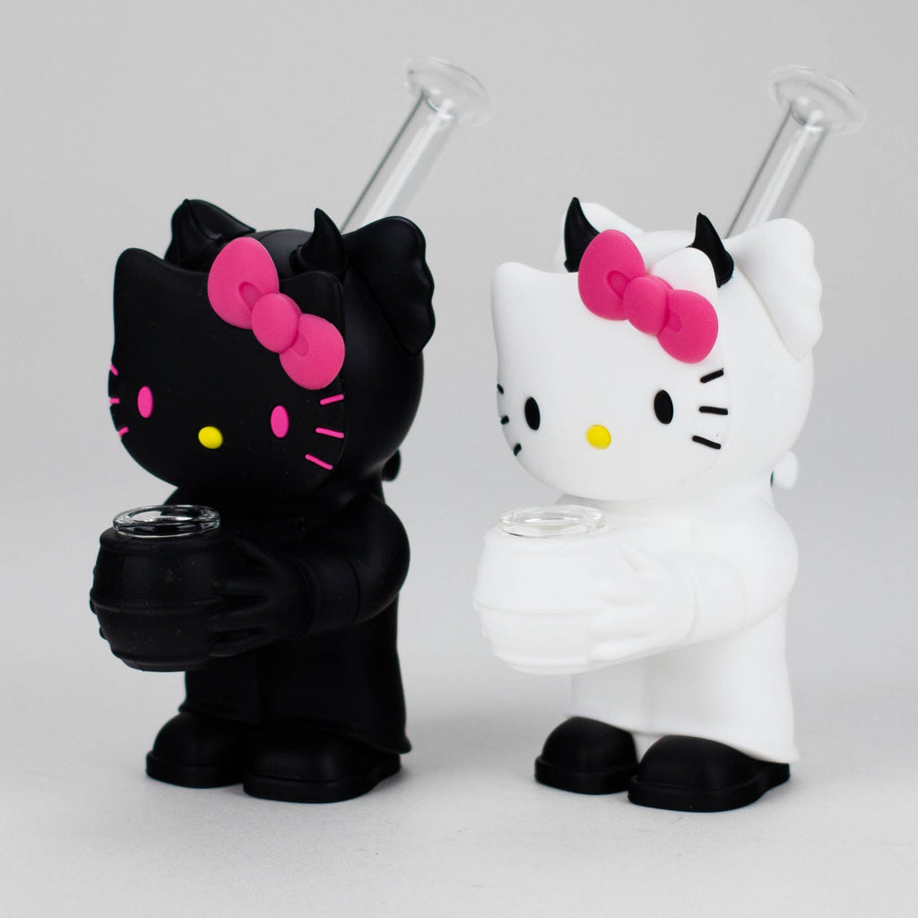 5.5" Devil Kitty Silicone Water Pipe-Assorted [YS-389]
