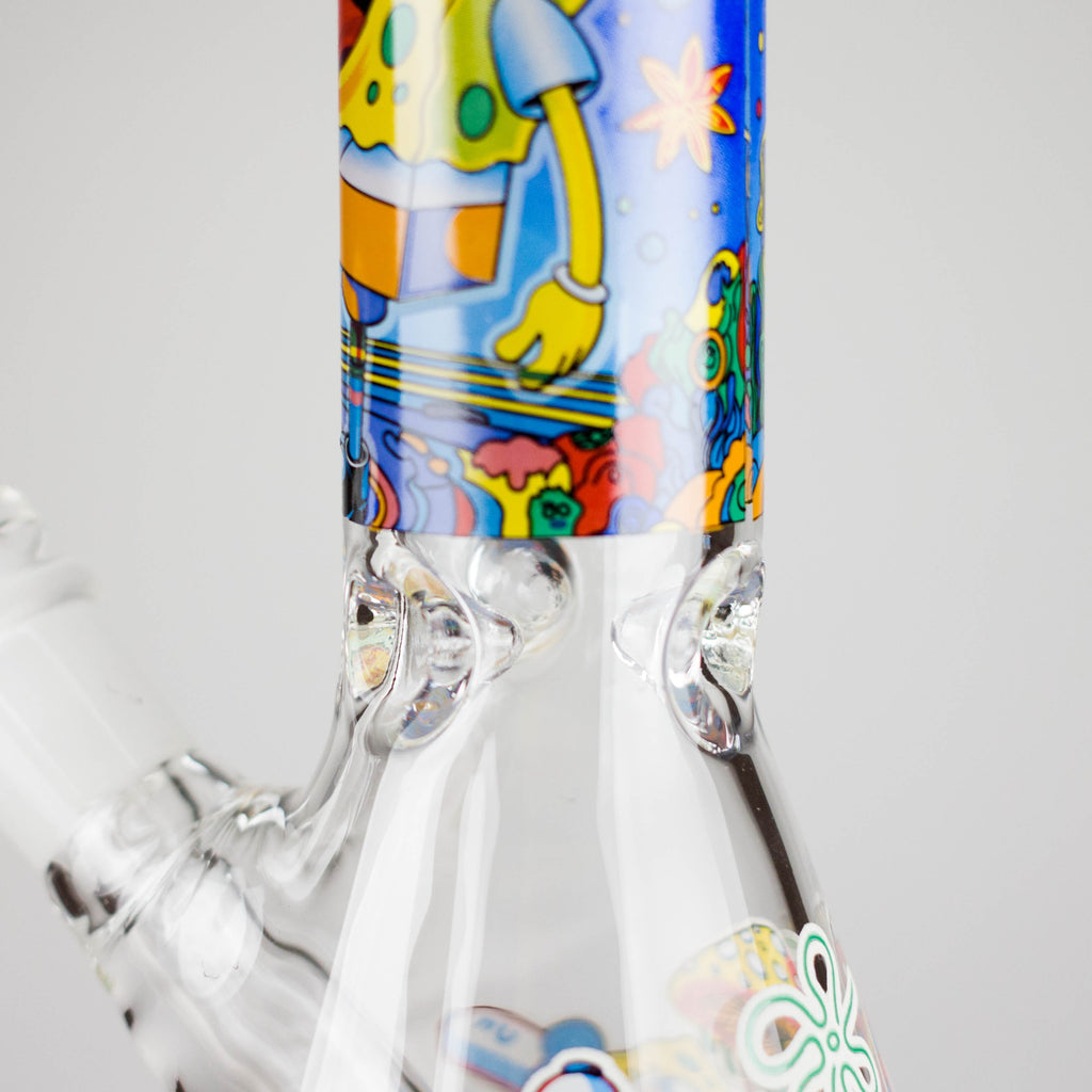 10" Glow-in-the-Dark Glass Bong with Cartoon Sponge Design