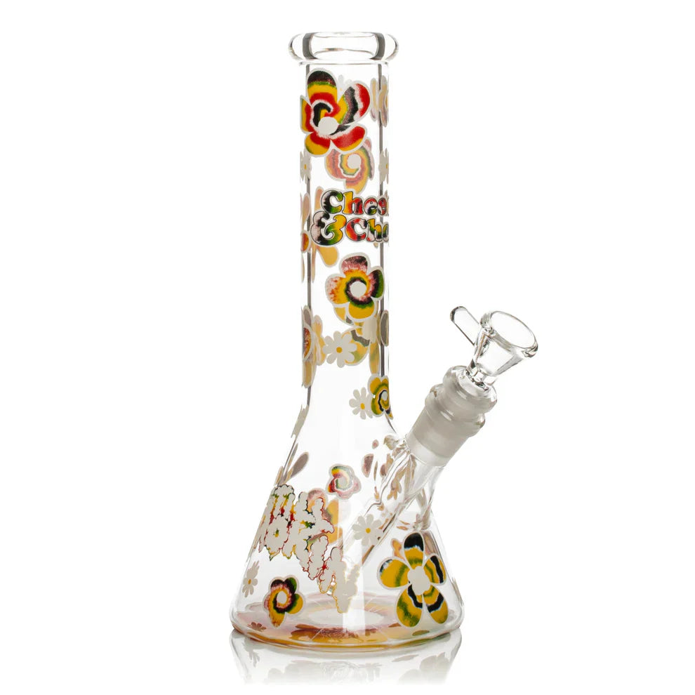 Cheech & Chong® Glass | 10" Tie Dye Glow-in-the-Dark Water Pipe [CC170]